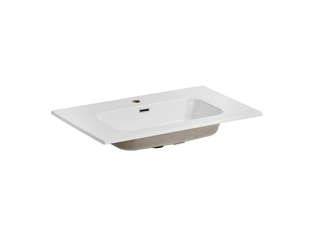 Lavabo da incasso ESSEN 80 cm ceramica bianco lucido design moderno