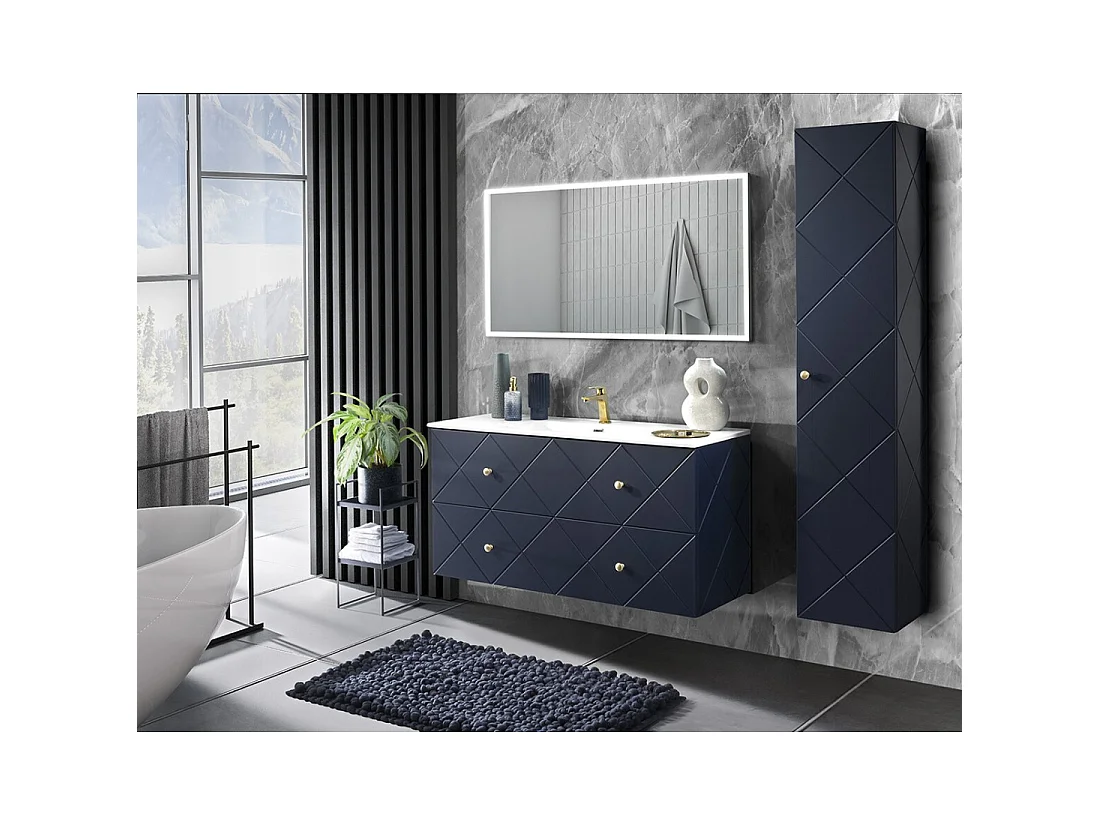 Lavabo da incasso ESSEN 80 cm ceramica bianco lucido design moderno