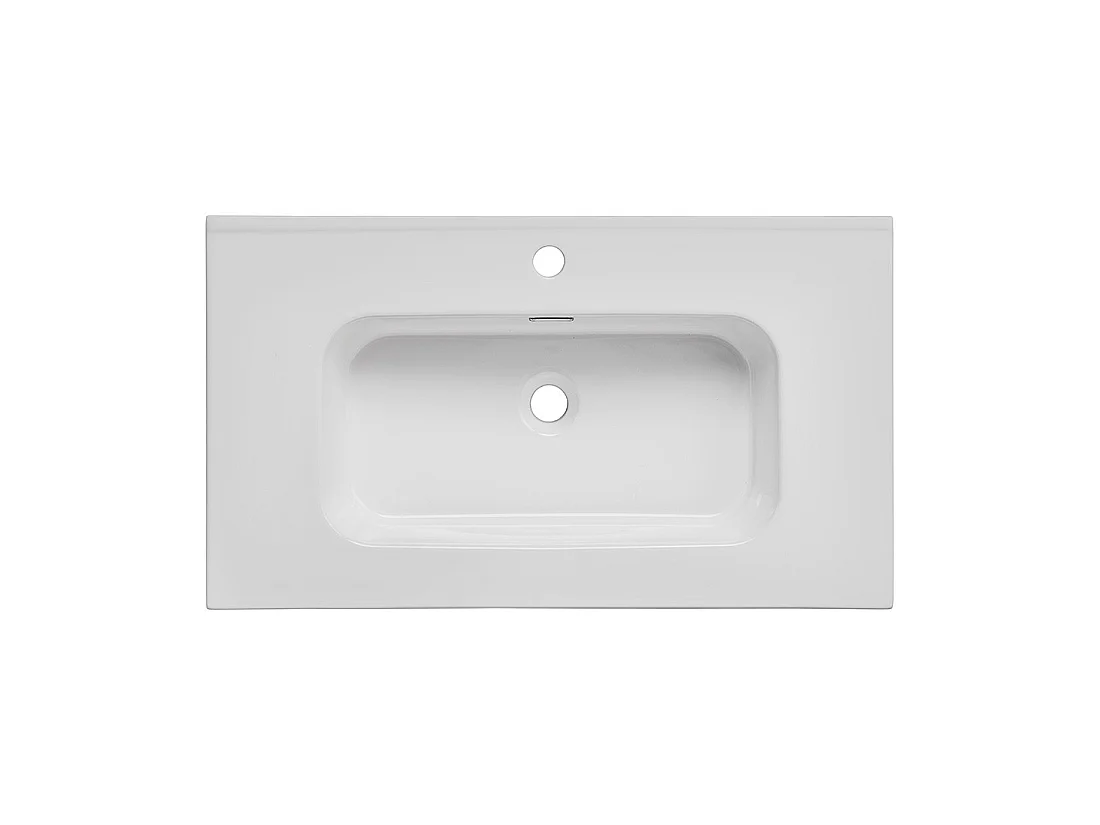 Lavabo da incasso ESSEN 80 cm ceramica bianco lucido design moderno