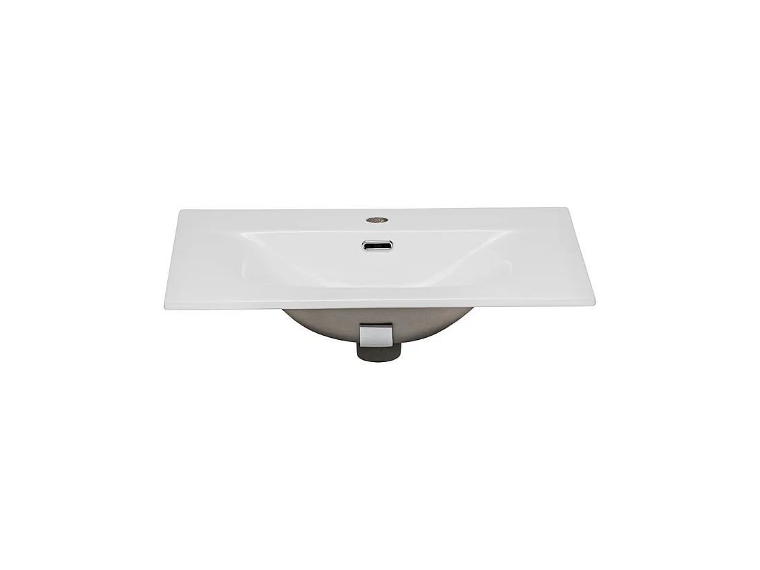 Wastafel inbouw VELOA 70 cm keramiek glanzend wit rechthoekig design