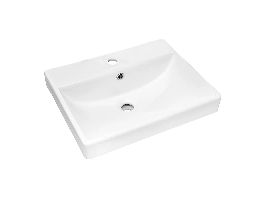 Lavabo da incasso NOVA 50 cm in ceramica bianca lucida