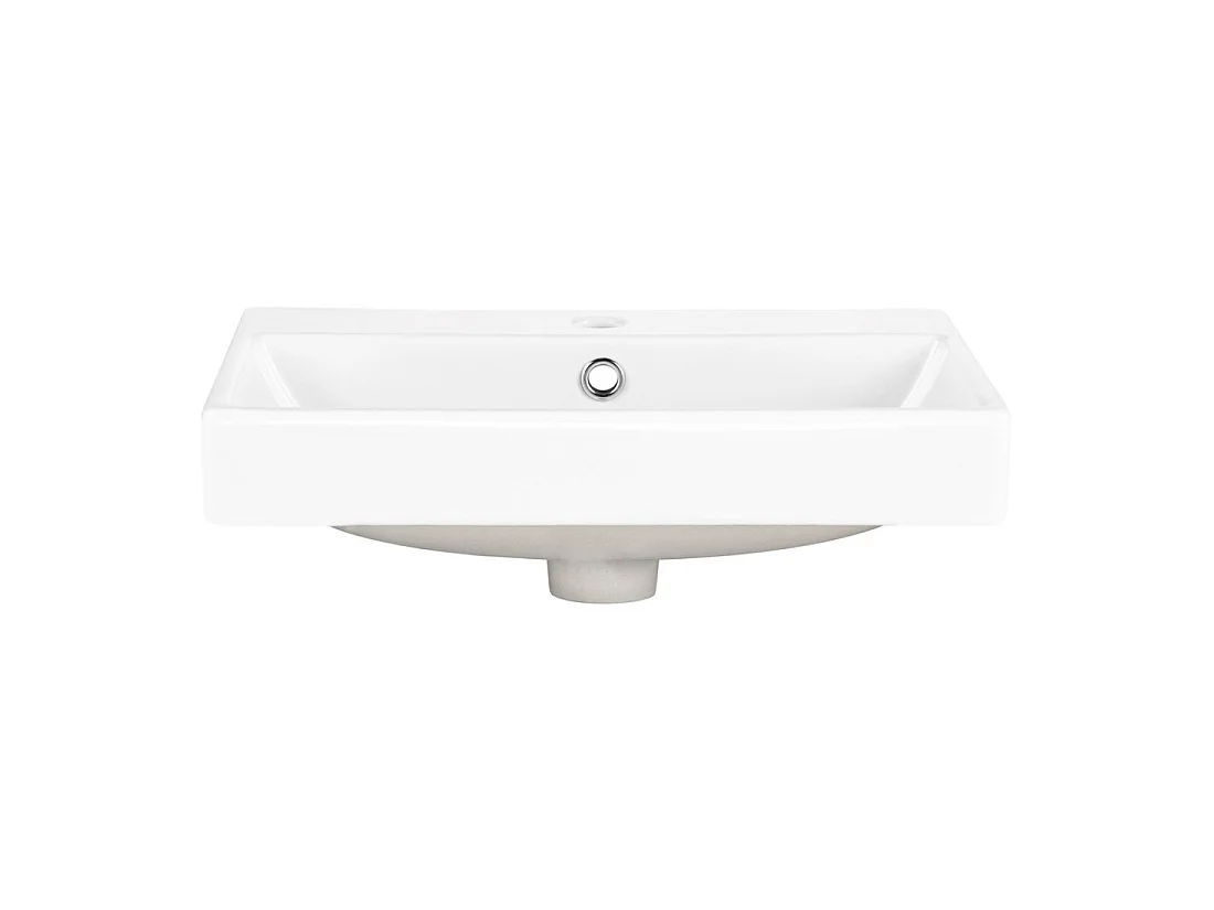 Lavabo da incasso NOVA 50 cm in ceramica bianca lucida
