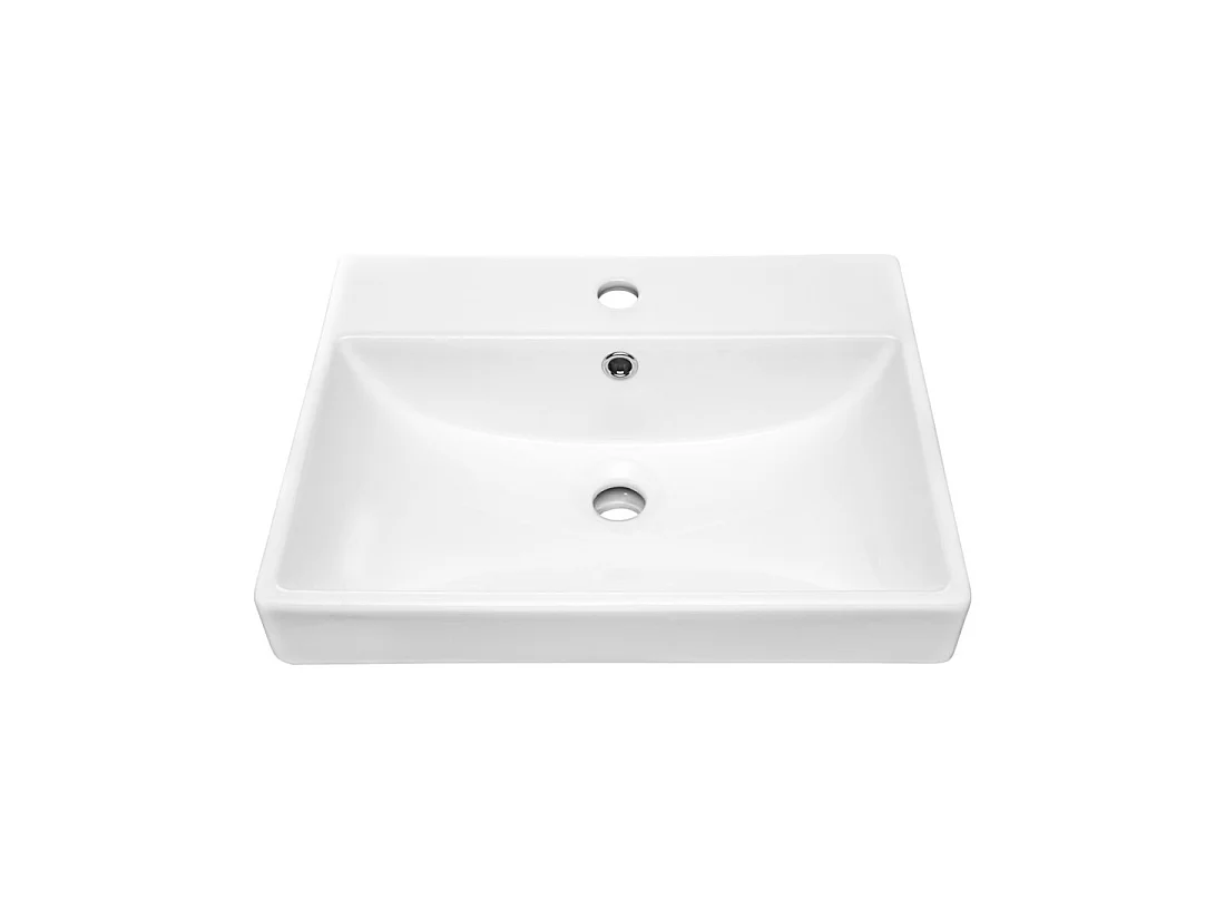 Lavabo da incasso NOVA 50 cm in ceramica bianca lucida
