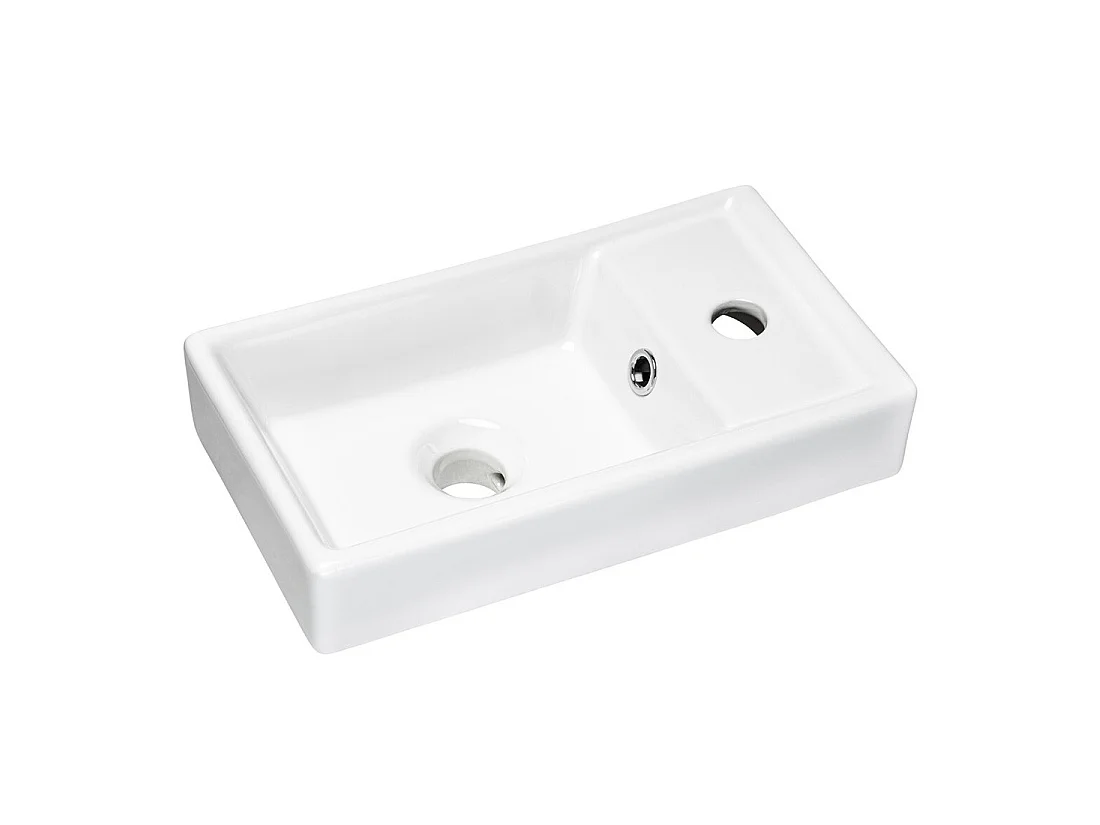 Lavabo da incasso CITY 40 cm compatto in ceramica bianco lucido design morbido