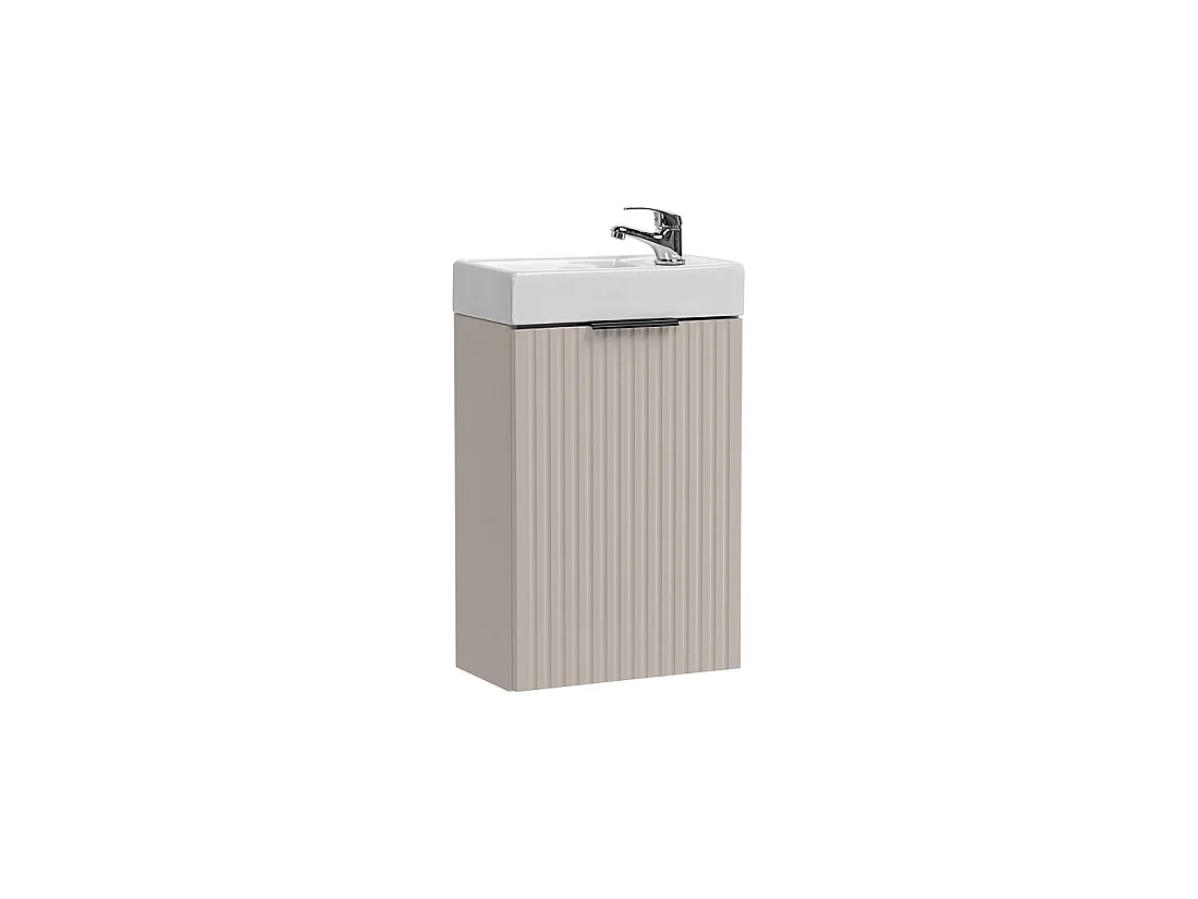 Lavabo da incasso CITY 40 cm compatto in ceramica bianco lucido design morbido