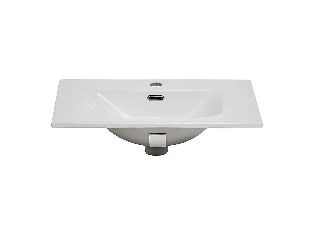 Lavabo da incasso VELOA 80 cm ceramica bianco lucido design moderno