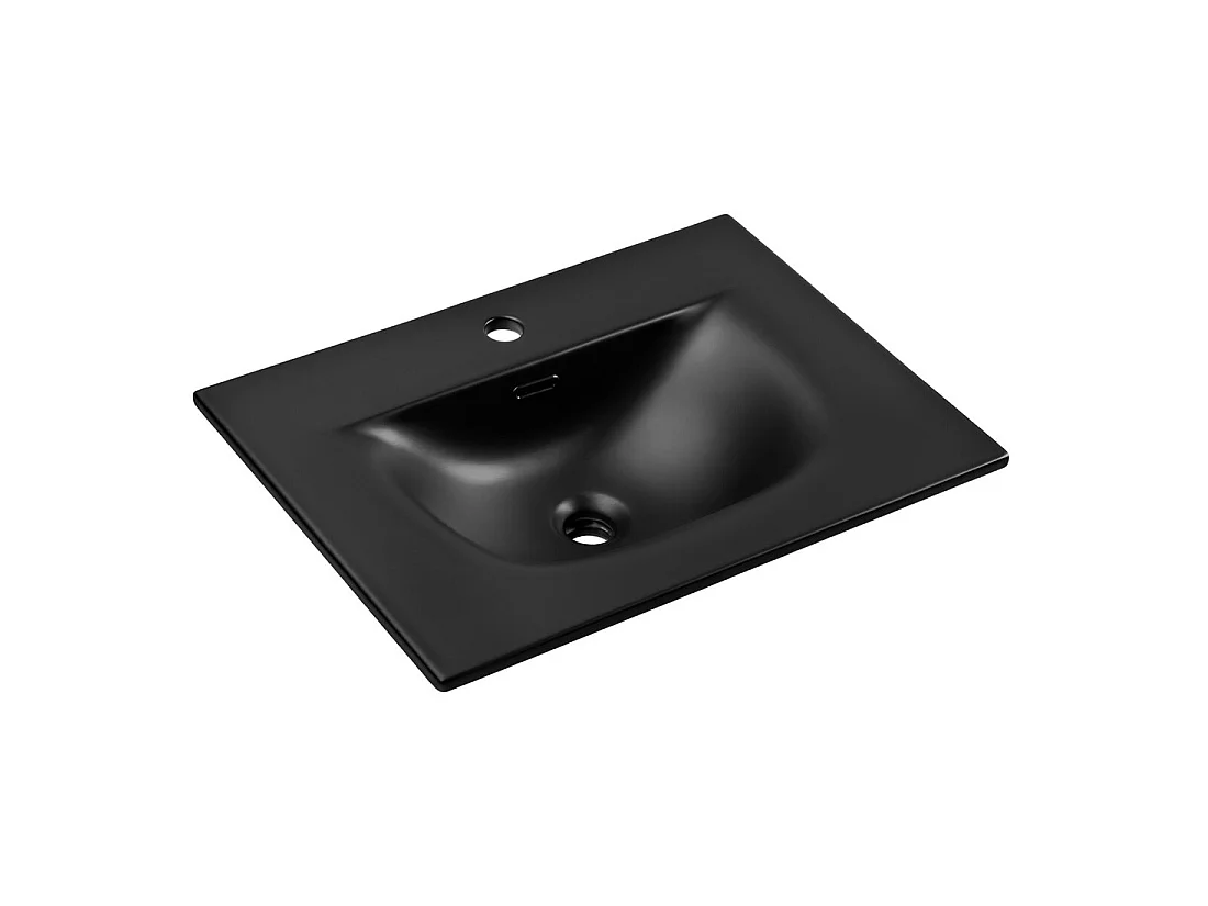 Lavabo de empotrar VELOA 60 cm en cerámica negro mate