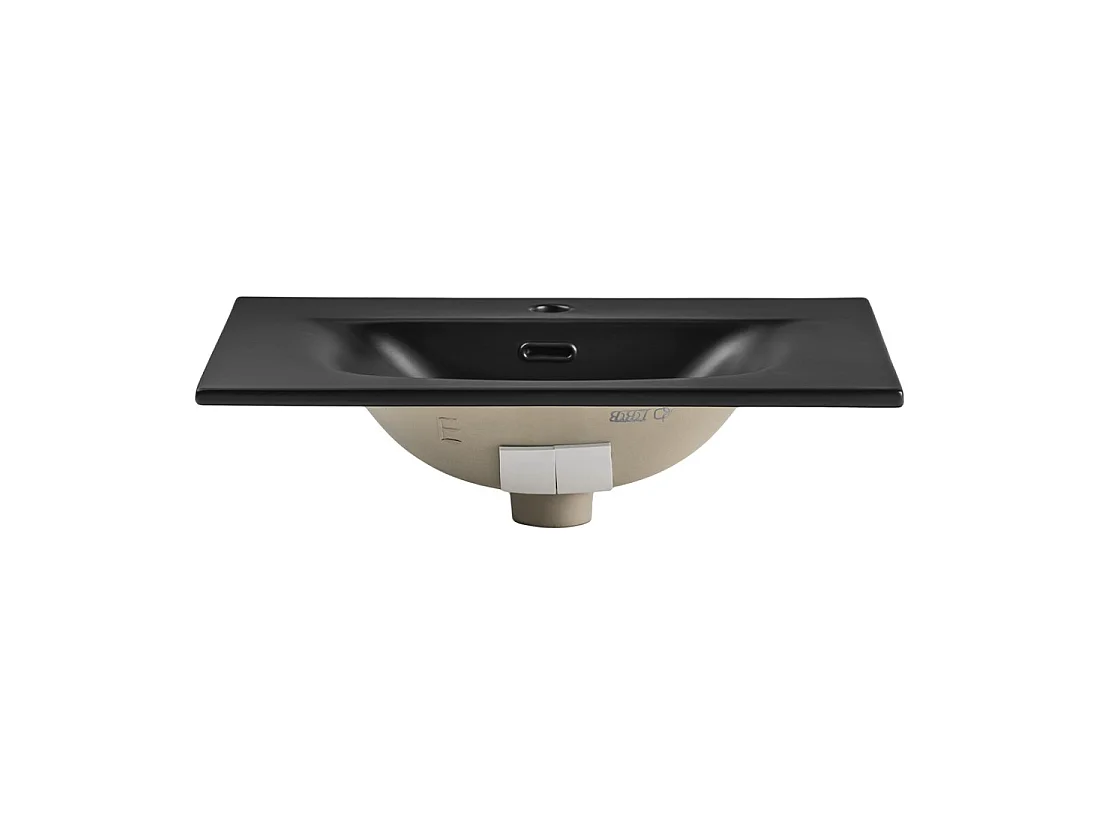 Lavabo de empotrar VELOA 60 cm en cerámica negro mate