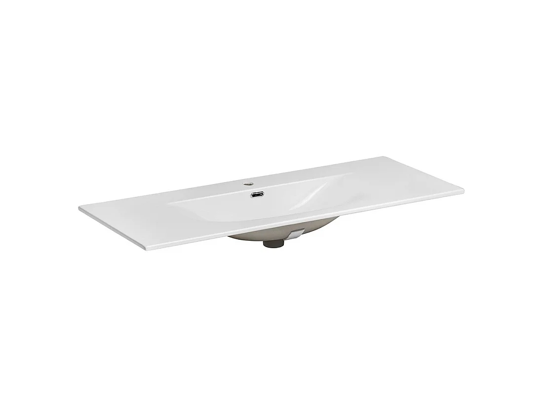 Vasque à encastrer VELOA 120 cm en céramique blanche brillante