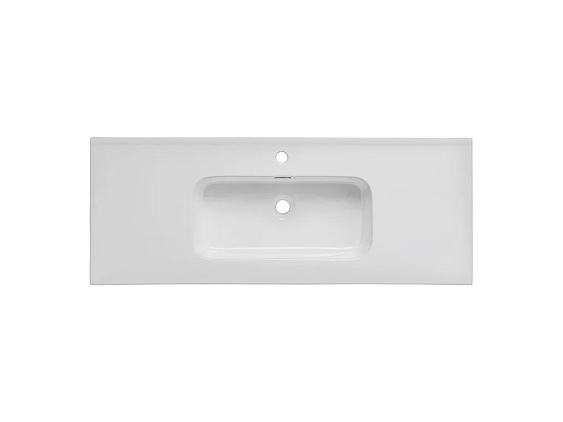 Lavabo incasso ESSEN 120 cm in ceramica bianca lucida