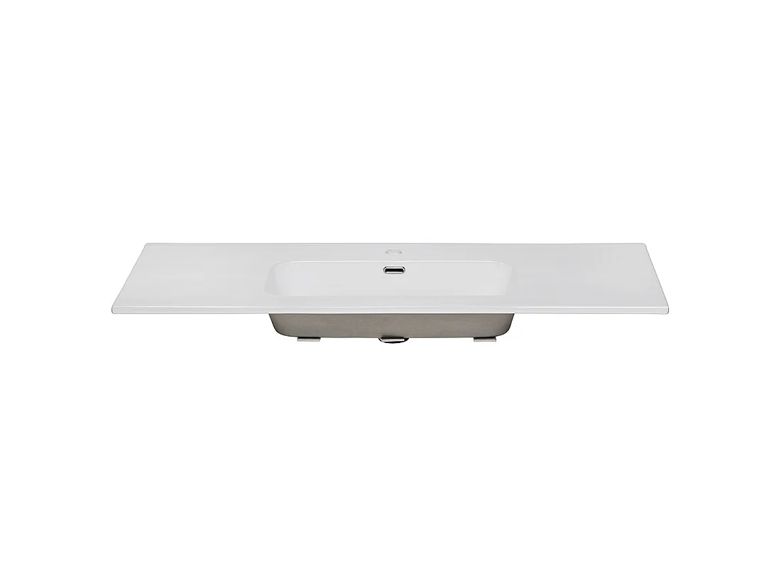 Lavabo incasso ESSEN 120 cm in ceramica bianca lucida