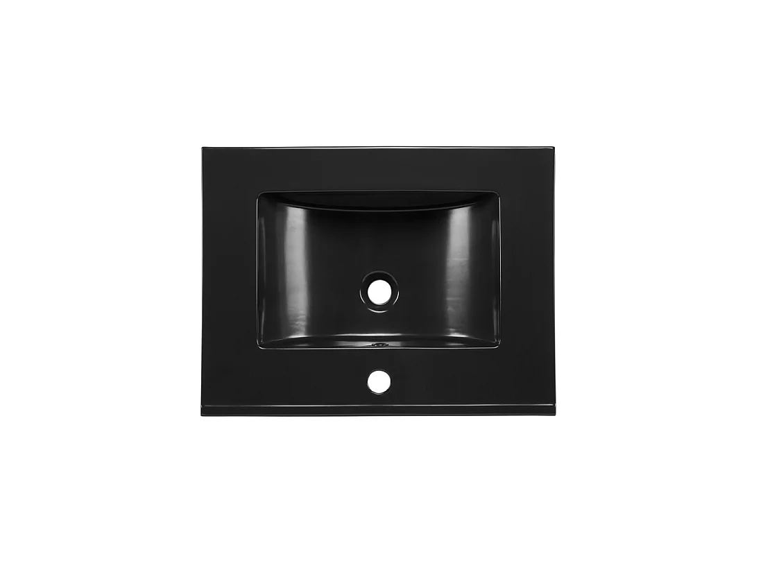 Lavabo empotrable AXIS 80 cm negro mate cerámica diseño contemporáneo