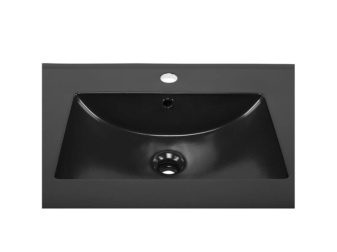 Lavabo empotrable AXIS 80 cm negro mate cerámica diseño contemporáneo