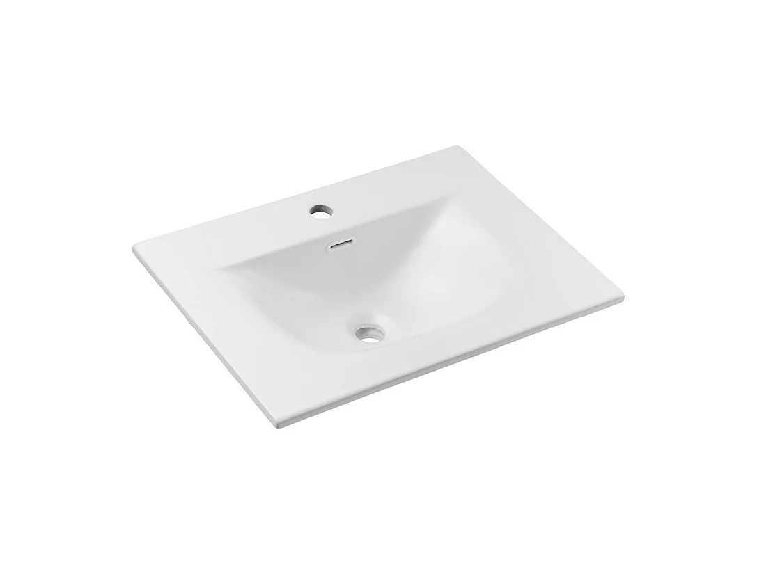 Lavabo para encastrar VELOA 60 cm en cerámica blanca mate