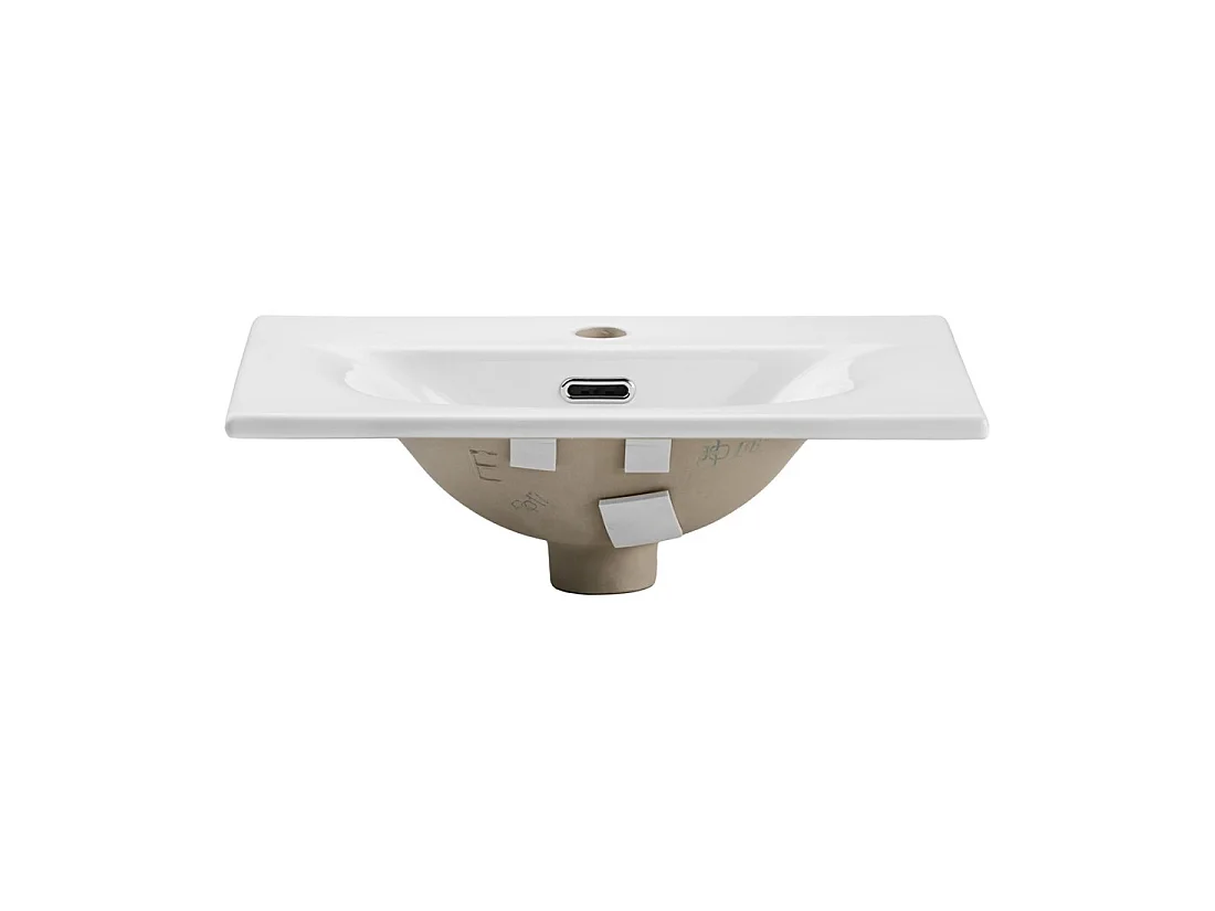 Lavabo da incasso VELOA 50 cm in ceramica bianca lucida
