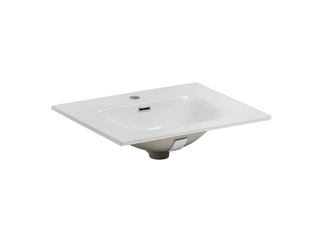 Vasque à encastrer VELOA 60x46 cm en céramique blanche brillante
