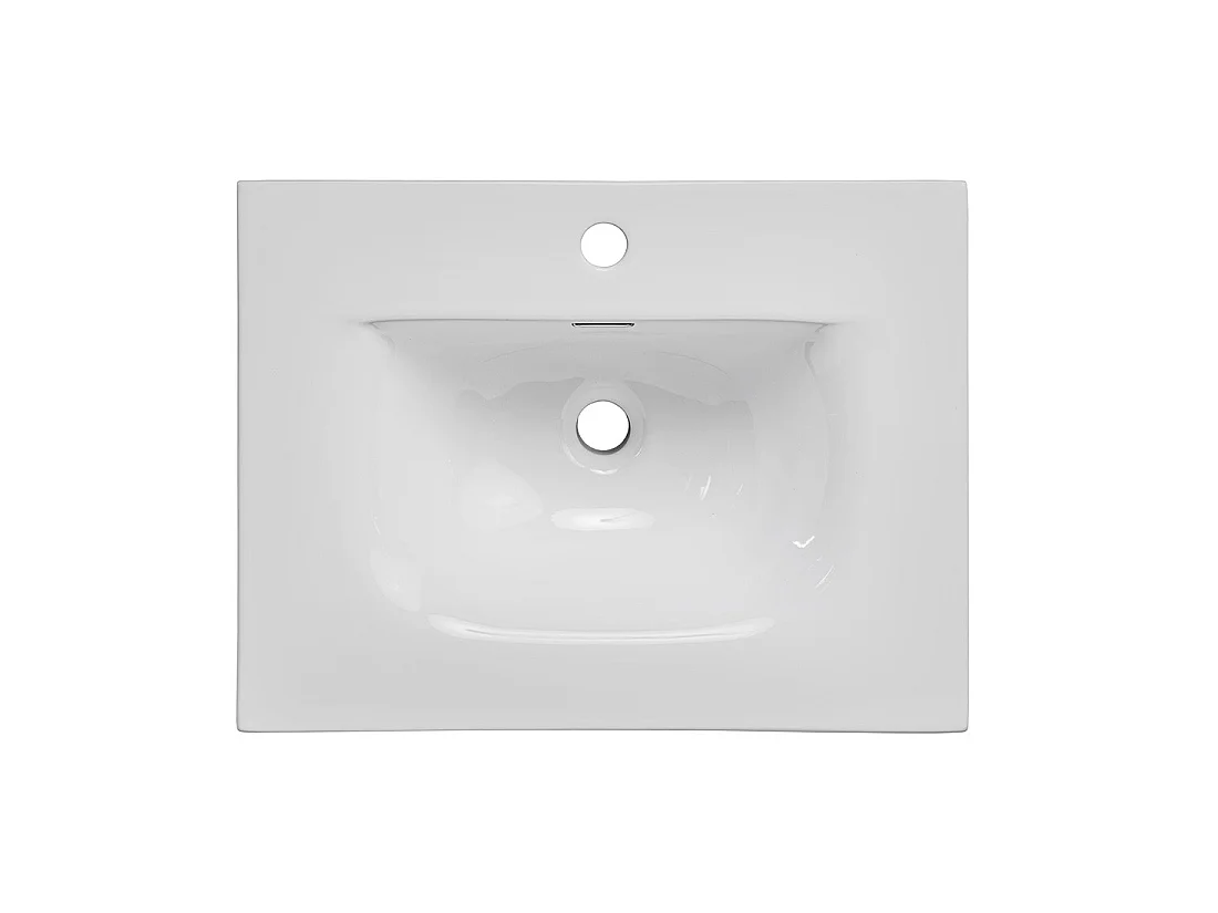 Vasque à encastrer VELOA 60x46 cm en céramique blanche brillante