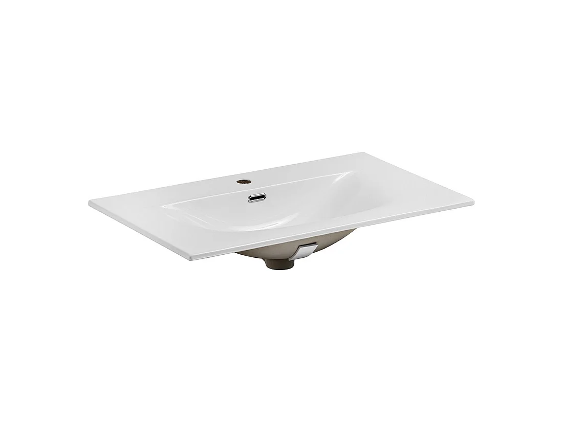 Lavabo da incasso VELOA 90 cm ceramica bianco lucido design moderno