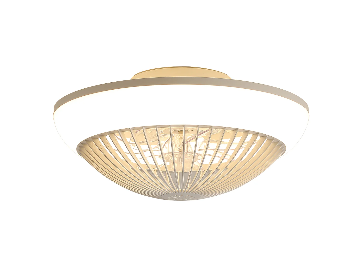Ventilateur de plafond 15" avec lumière LED, 7 pales en ABS, silencieux, minuterie (1/2/4h)