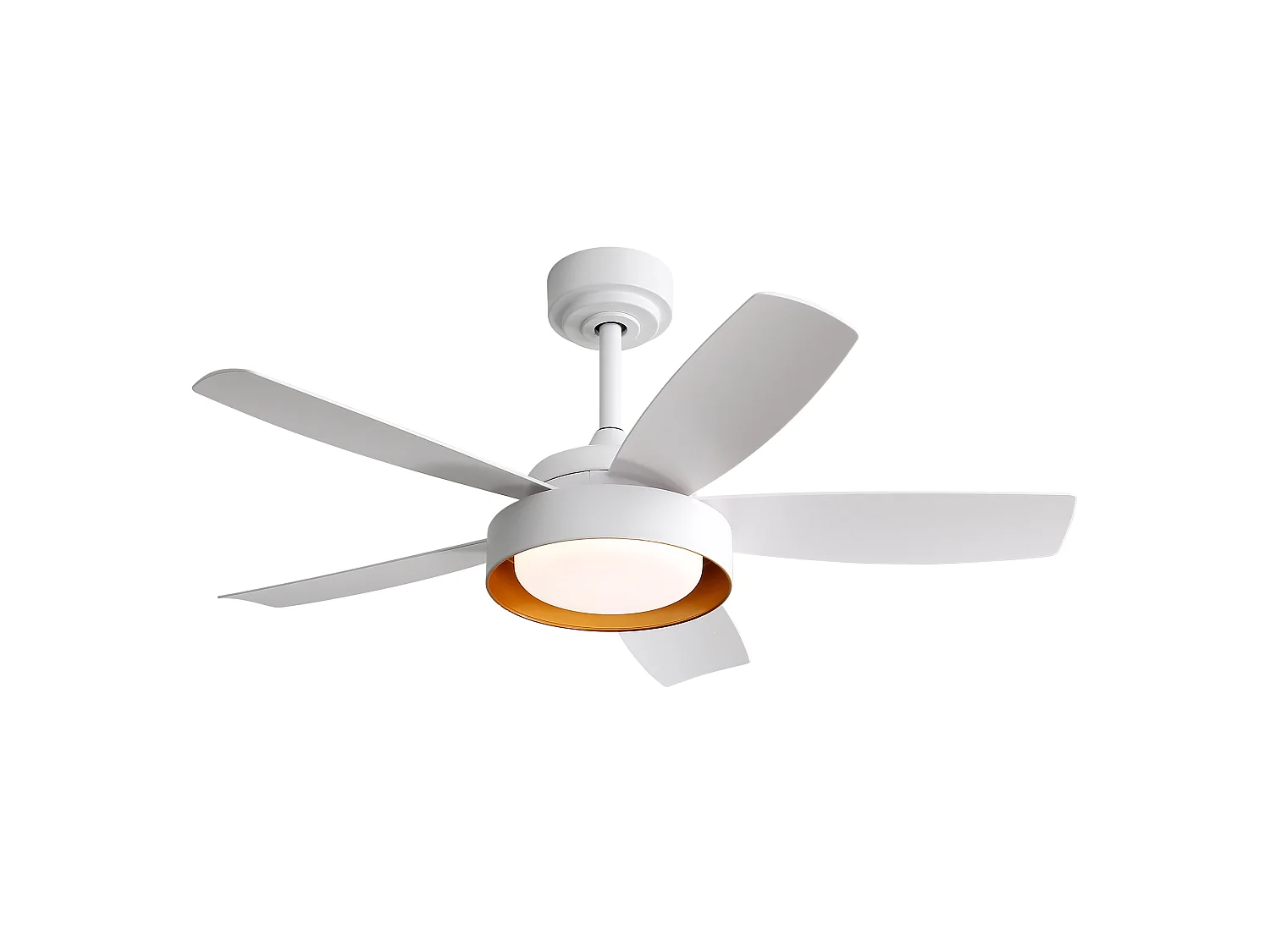 Ventilateur de plafond avec éclairage LED 22 W, télécommande, blanc, pour Été/Hiver