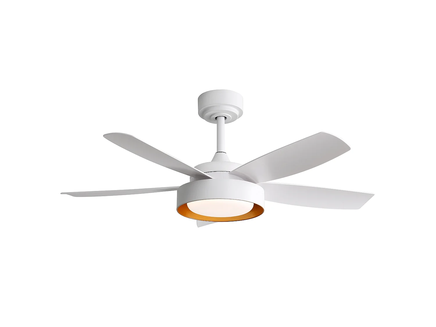 Ventilateur de plafond avec éclairage LED 22 W, télécommande, blanc, pour Été/Hiver