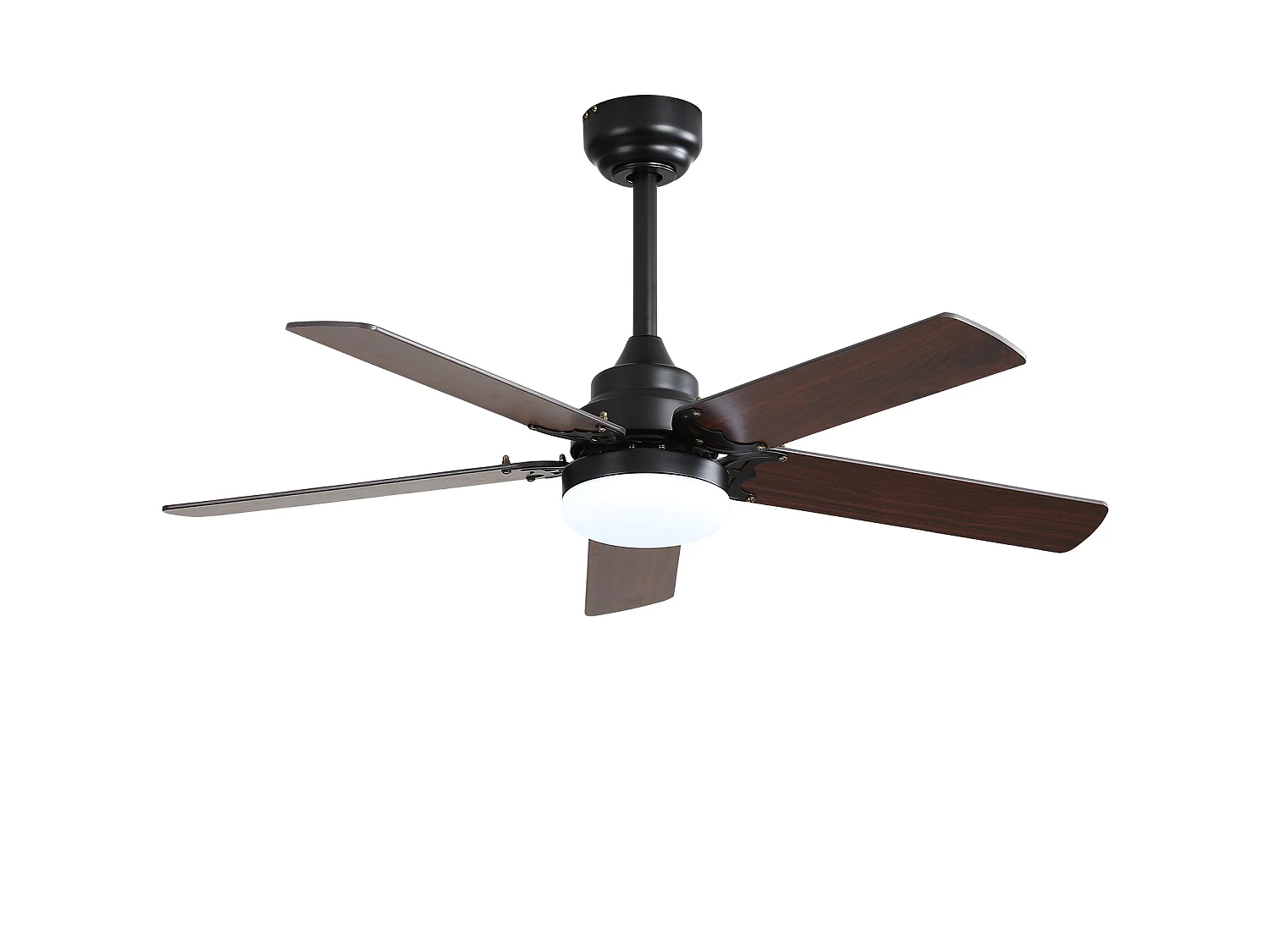 Ventilateur de plafond de 107 cm avec éclairage LED 18 W, télécommande et minuterie - Noir