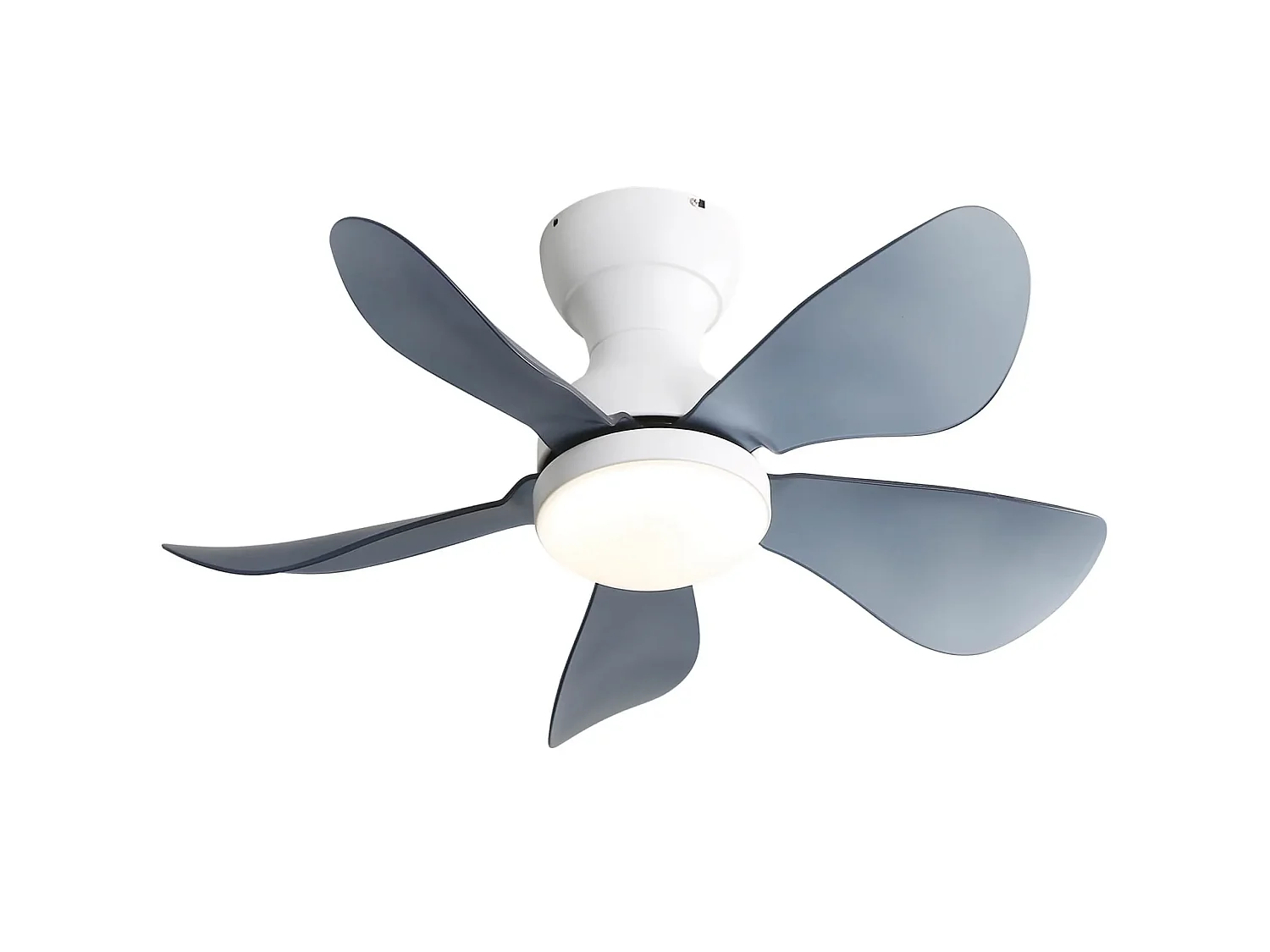 Ventilateur de plafond blanc de 74 cm avec 5 pales en ABS, éclairage LED 18 W à intensité variable