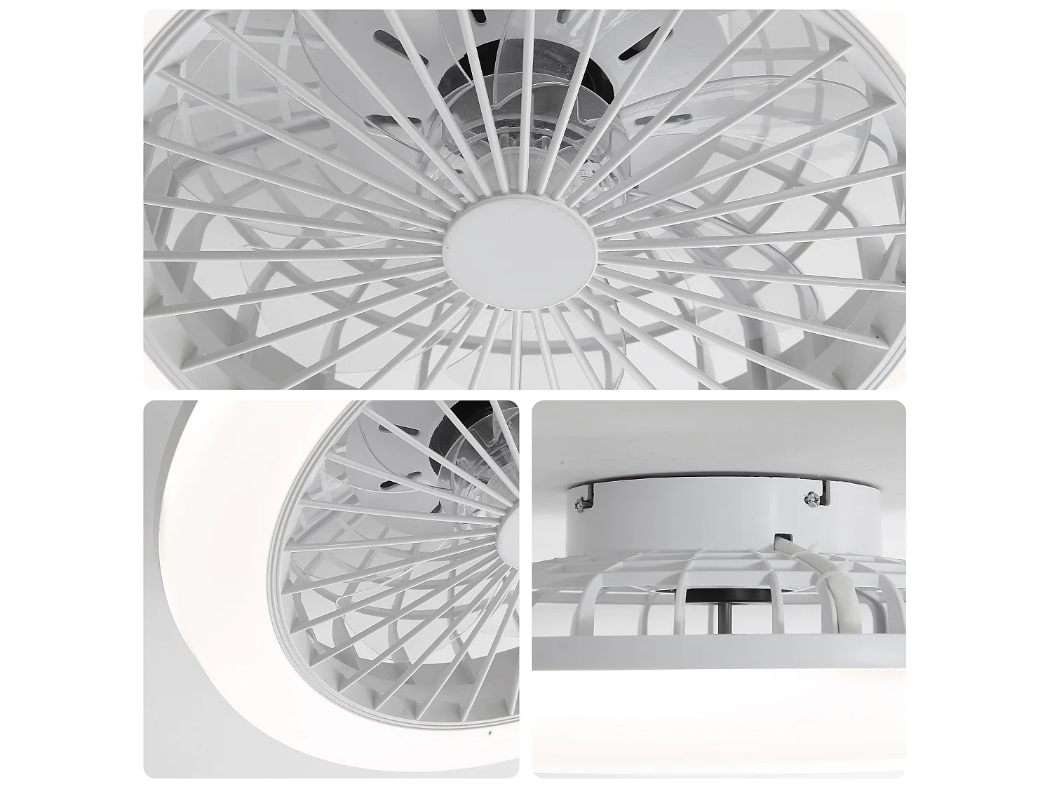 Ventilateur de plafond de 46 cm avec lumière et télécommande – Été/Hiver, pour chambre, cuisine et salon