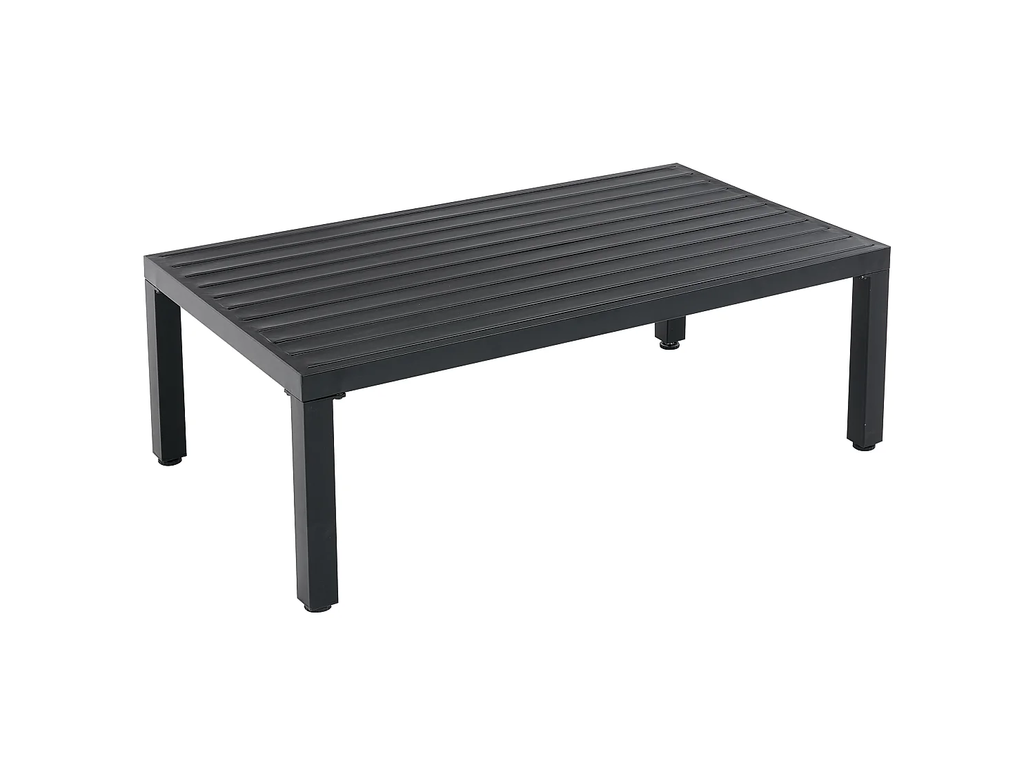 6-persoons tuinset met verstelbare poten - Modulaire bank en tafel, grijze stof
