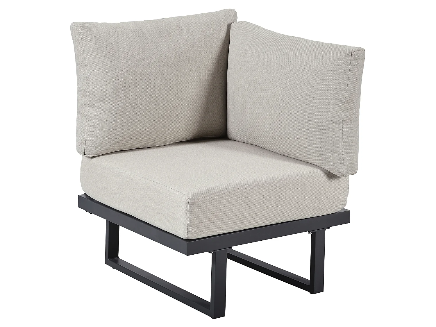 Modulär 5-sits trädgårdsmöbelset: 2 tvåsitssoffor + 1 soffbord - Gråbeige