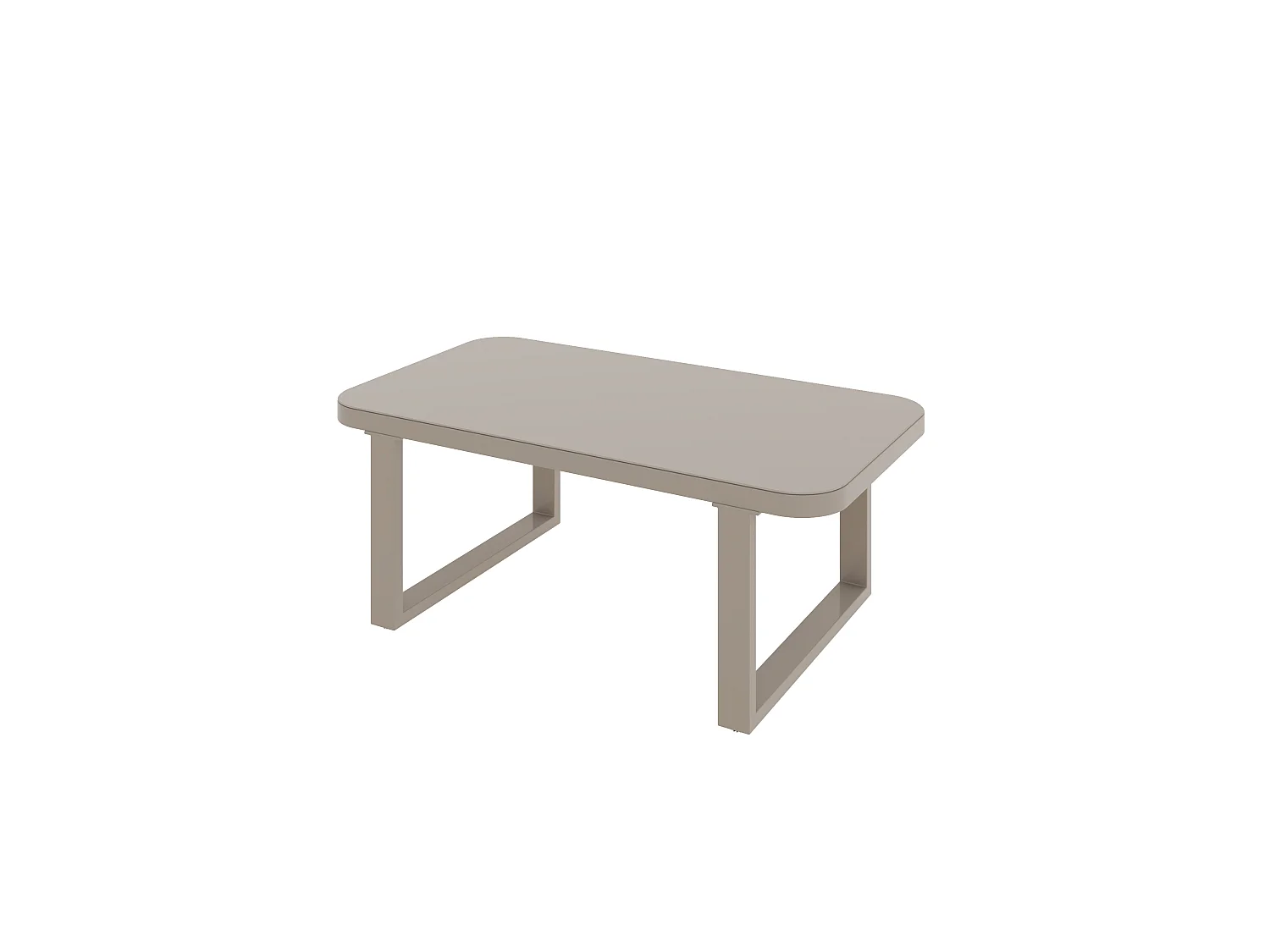 Ensemble de mobilier de jardin 6 personnes en acier: canapé d'angle et table basse - Tissu kaki