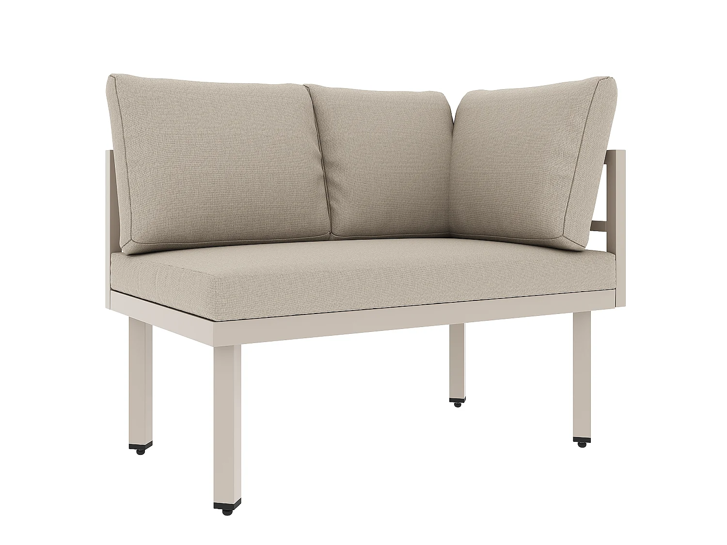 6-delars trädgårdsmöbelset i flätat rep, hörnsoffa och soffbord med bekväma kuddar för terrass och trädgård - Beige
