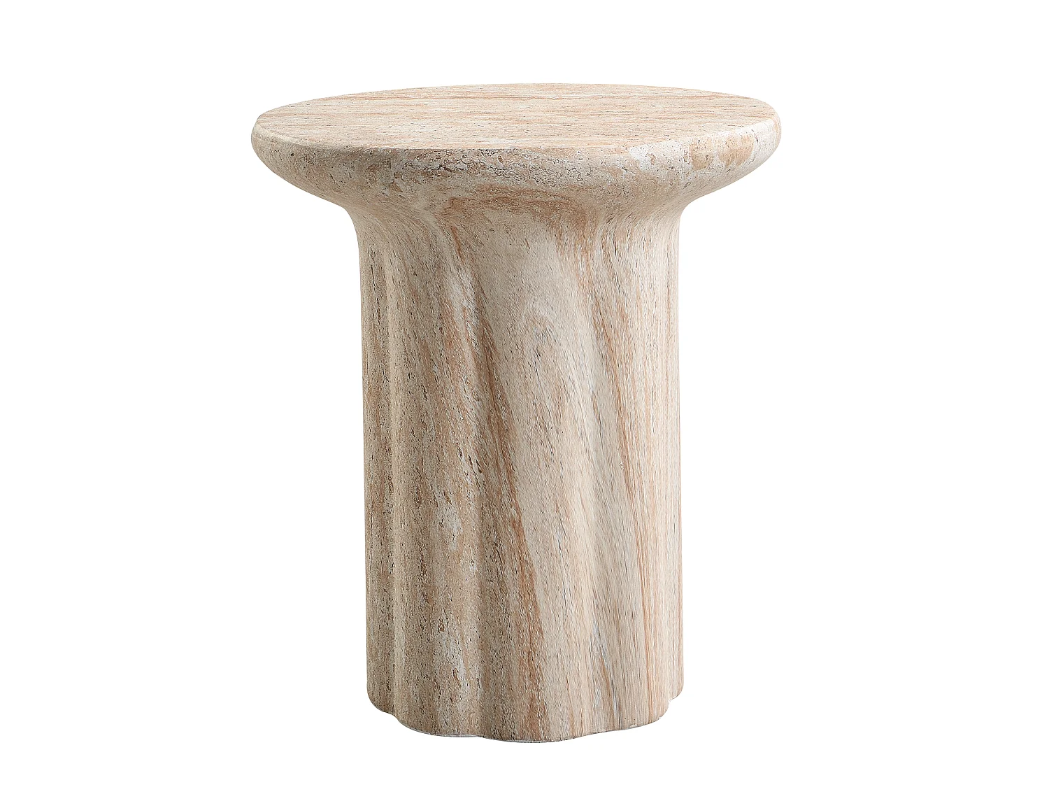 Runt MgO trädgårdssidobord - Beige