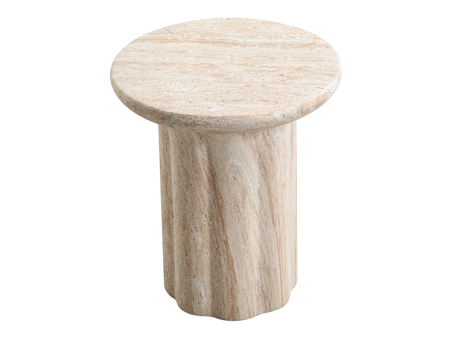Runt MgO trädgårdssidobord - Beige