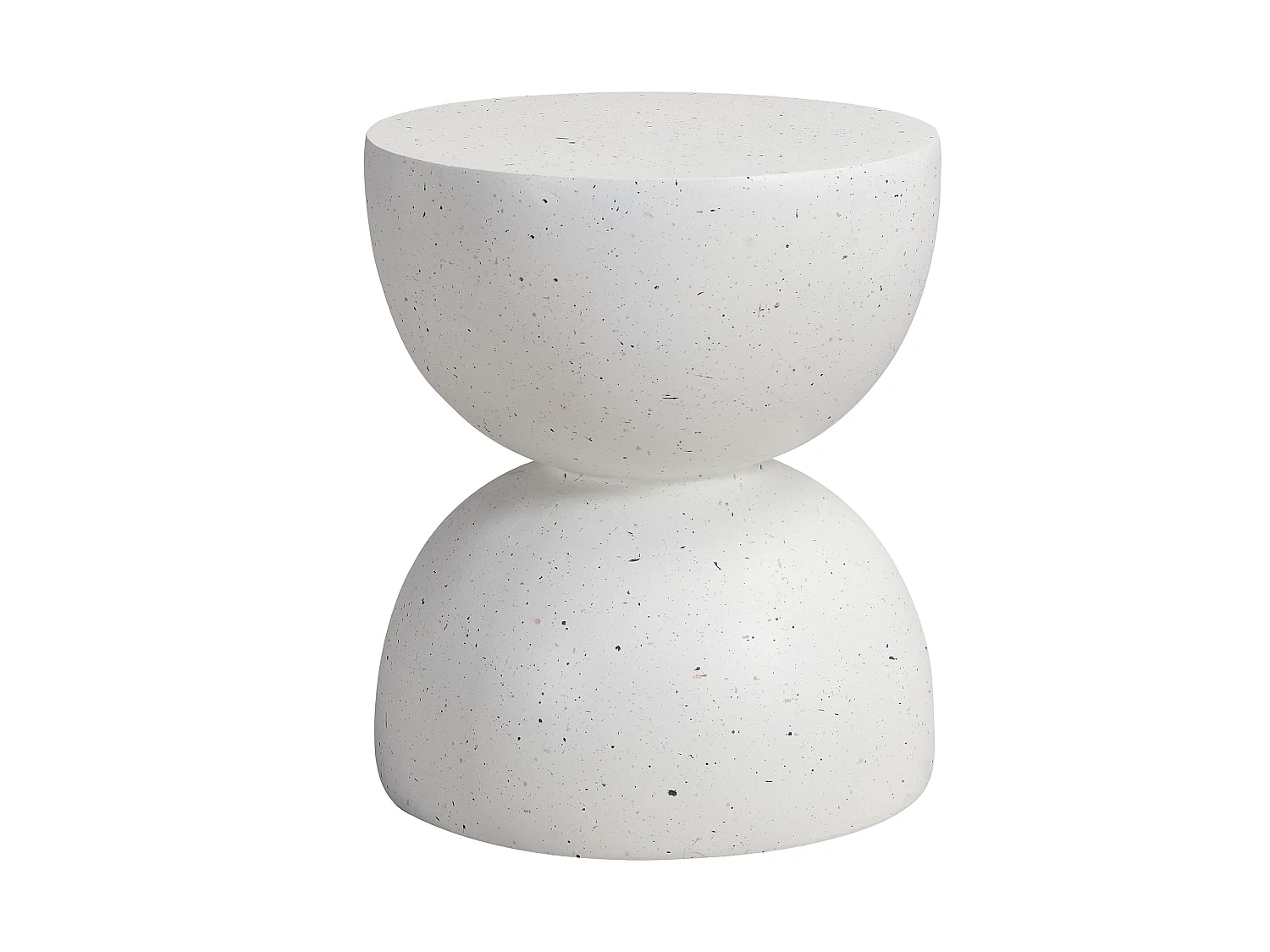 Table d'appoint de jardin en MgO rond - Finition terrazzo blanc