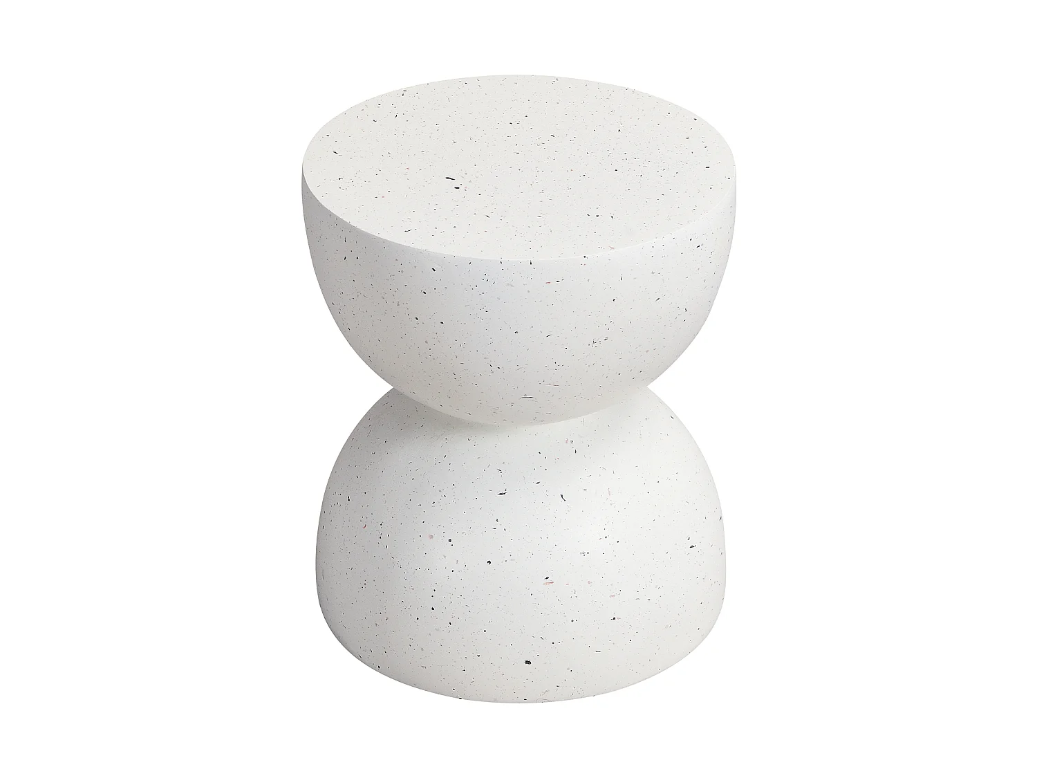 Table d'appoint de jardin en MgO rond - Finition terrazzo blanc