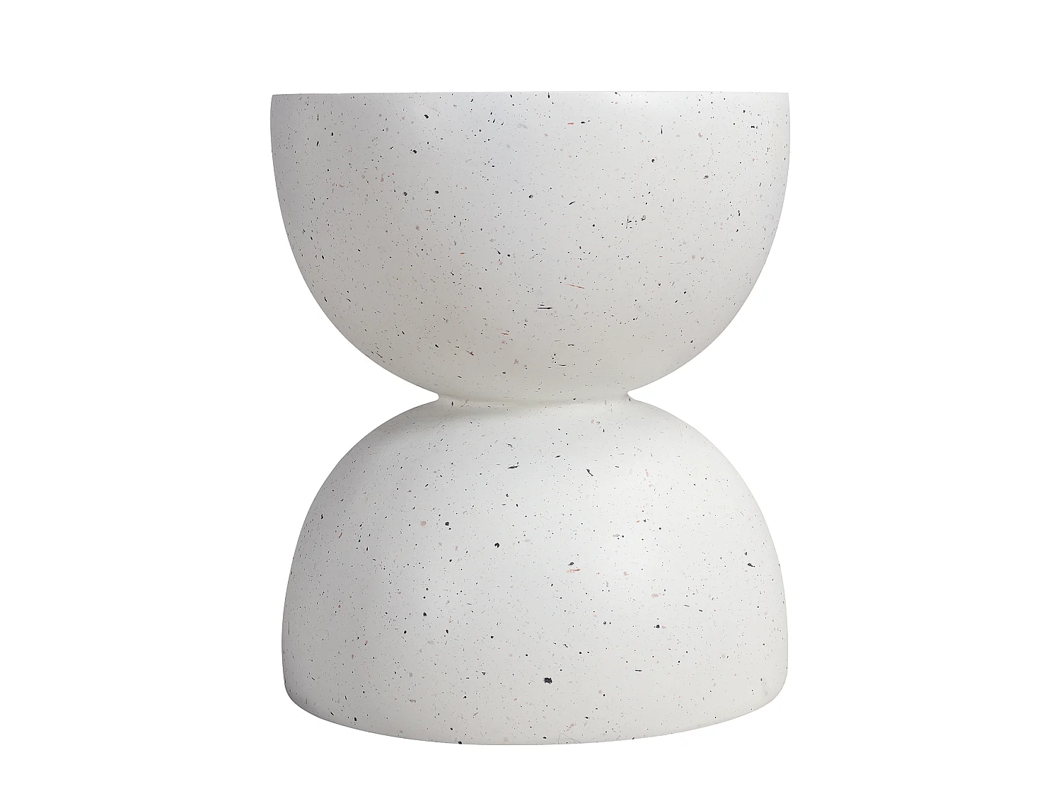 Table d'appoint de jardin en MgO rond - Finition terrazzo blanc