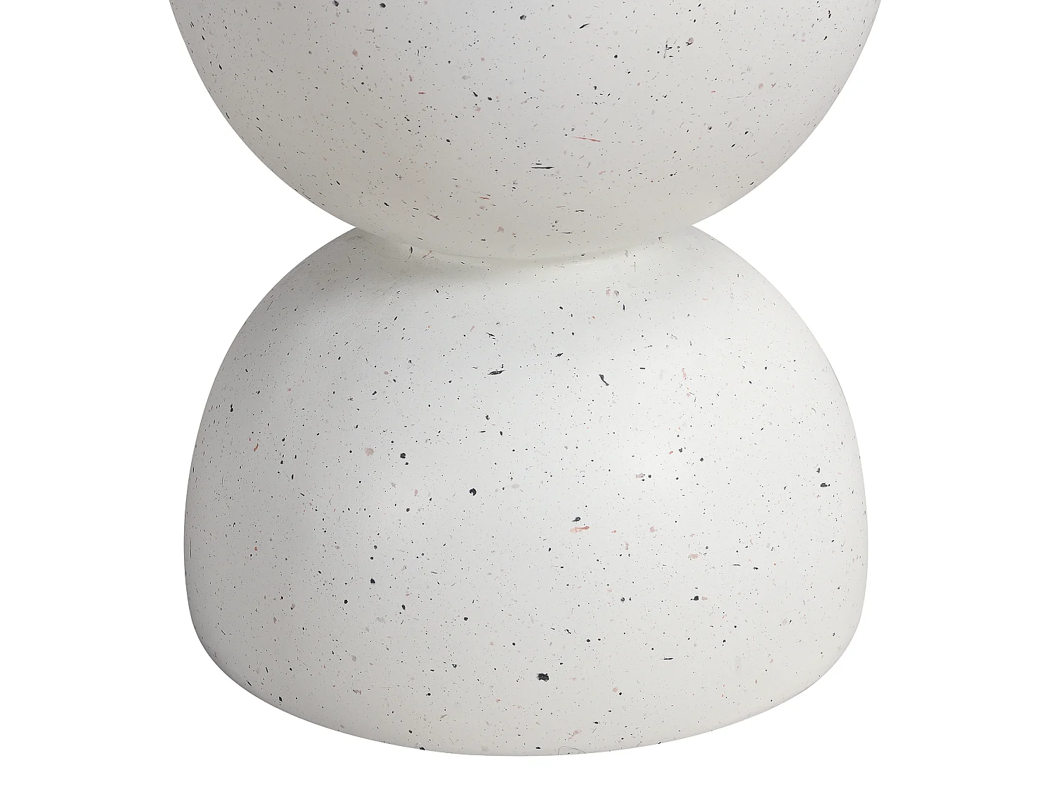 Table d'appoint de jardin en MgO rond - Finition terrazzo blanc