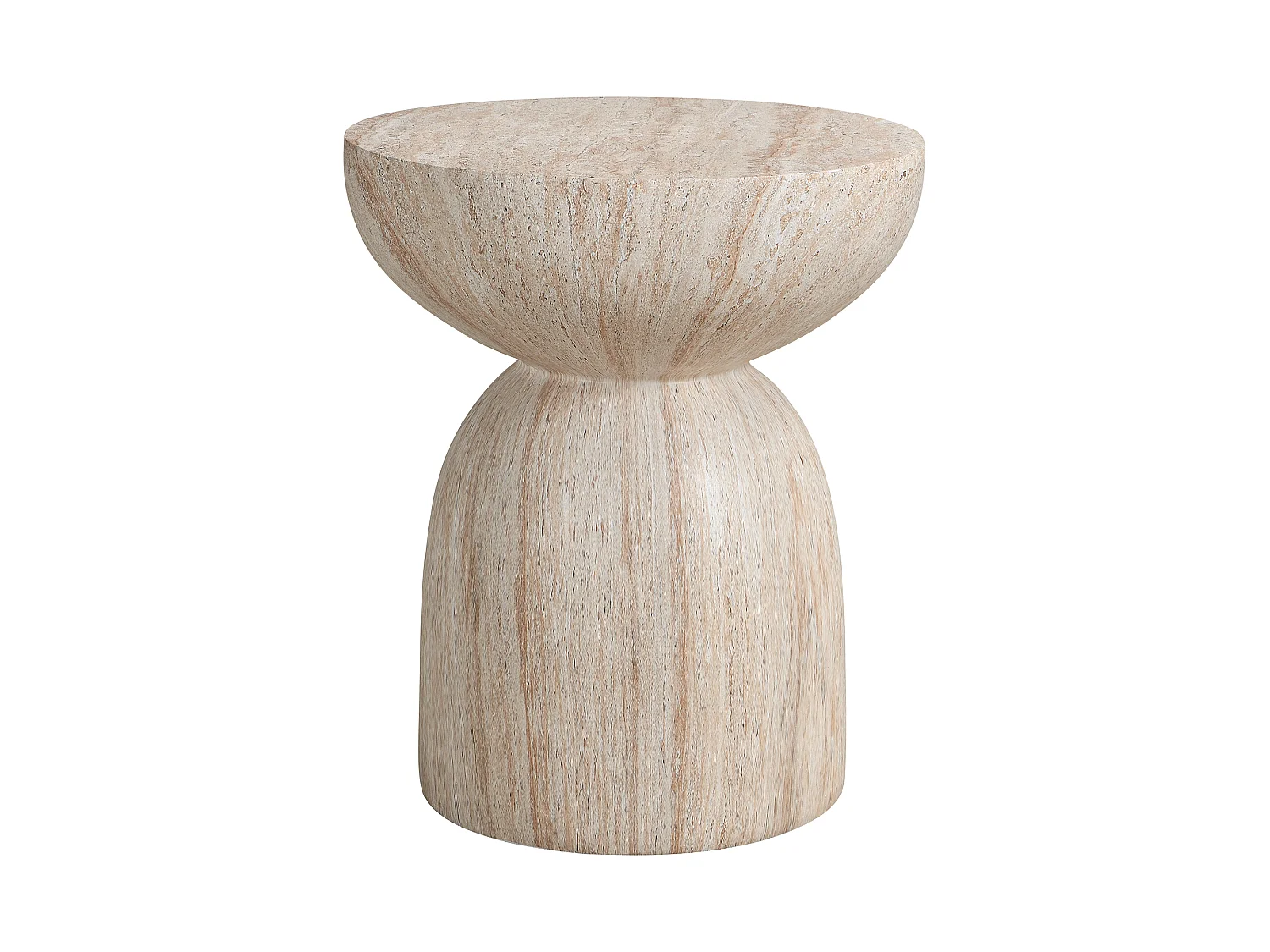 Table d'appoint de jardin en MgO rond 45x45 cm - Beige
