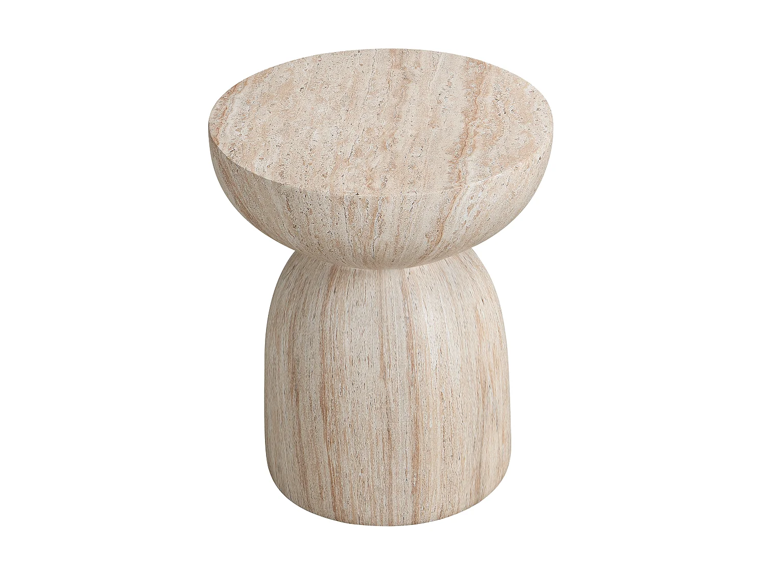 Table d'appoint de jardin en MgO rond 45x45 cm - Beige