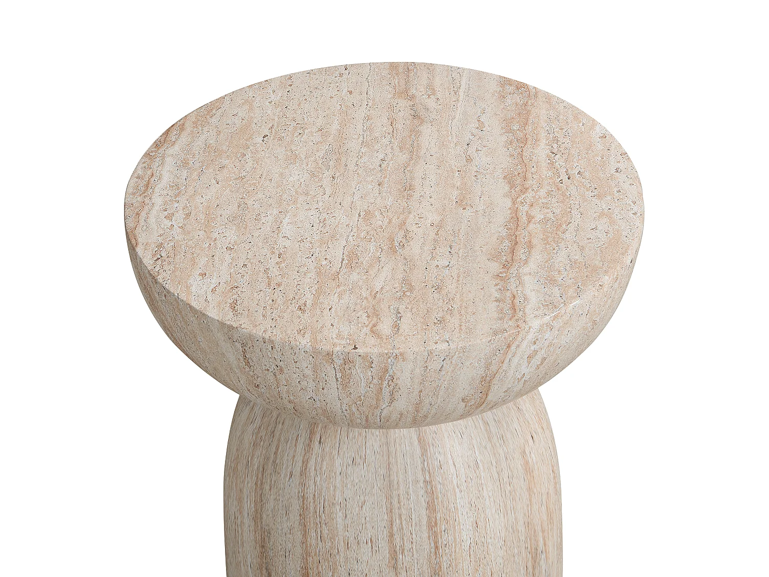 Table d'appoint de jardin en MgO rond 45x45 cm - Beige
