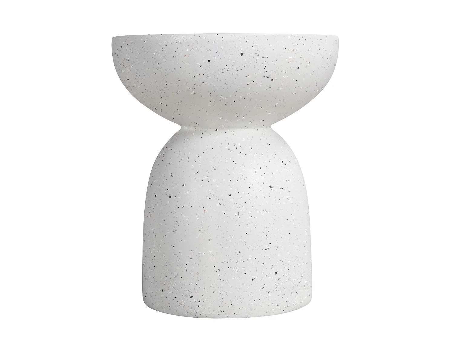 Table d'appoint de jardin en MgO rond 45x45 cm - Finition terrazzo blanc