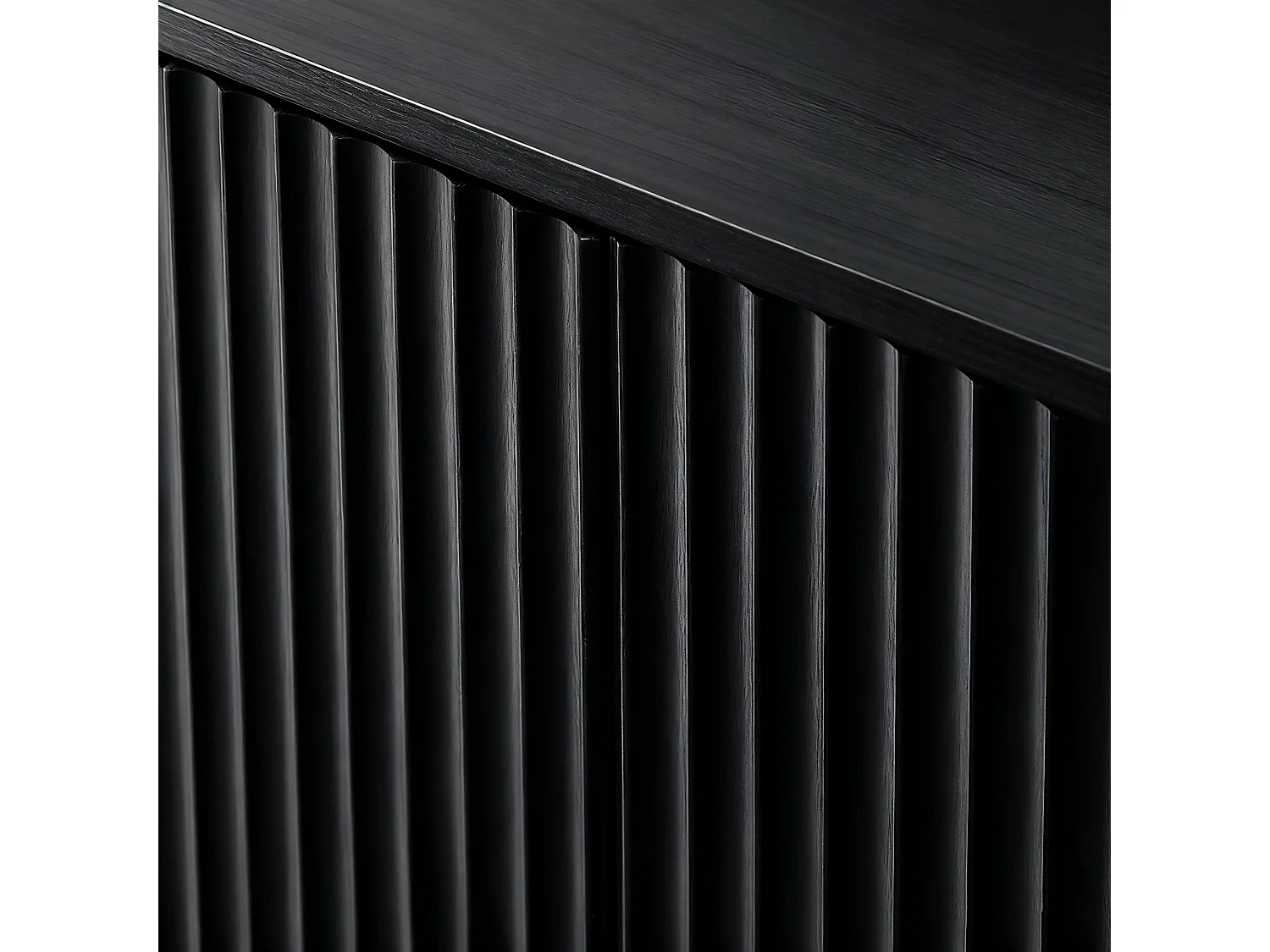 Buffet à motif ondulé avec 6 portes - Noir 170 x 40 x 70.5 cm