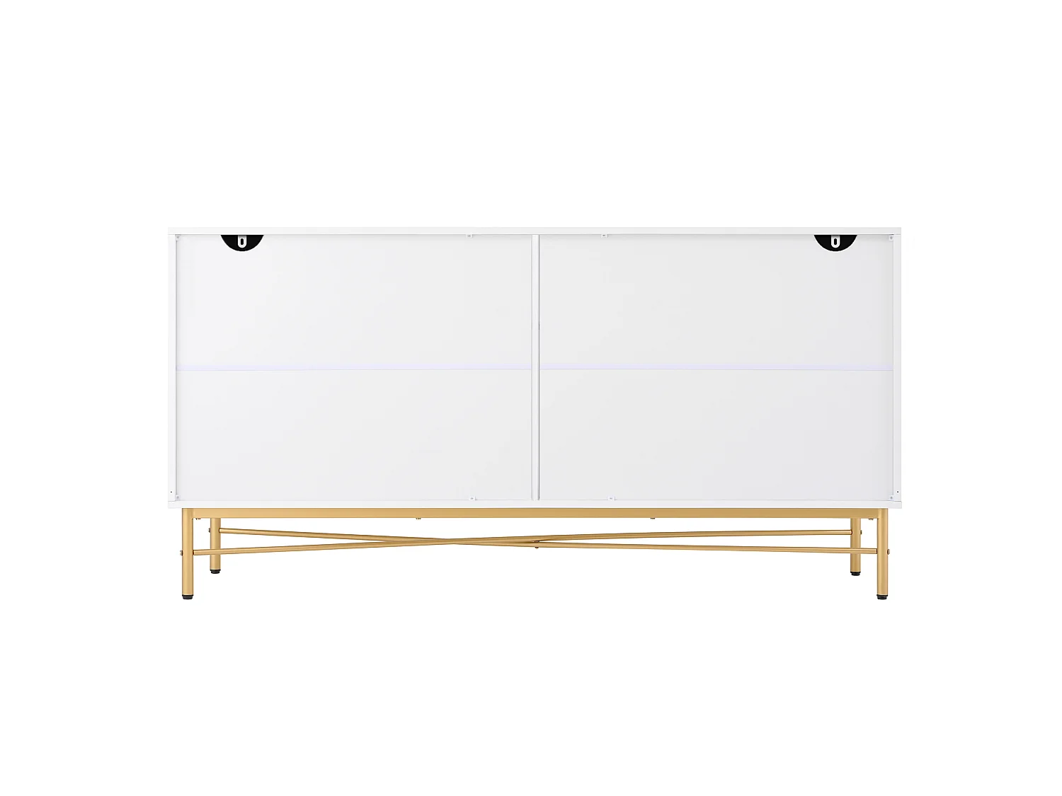 Buffet à texture en relief avec 4 portes , blanc 160 x 40 x 82 cm