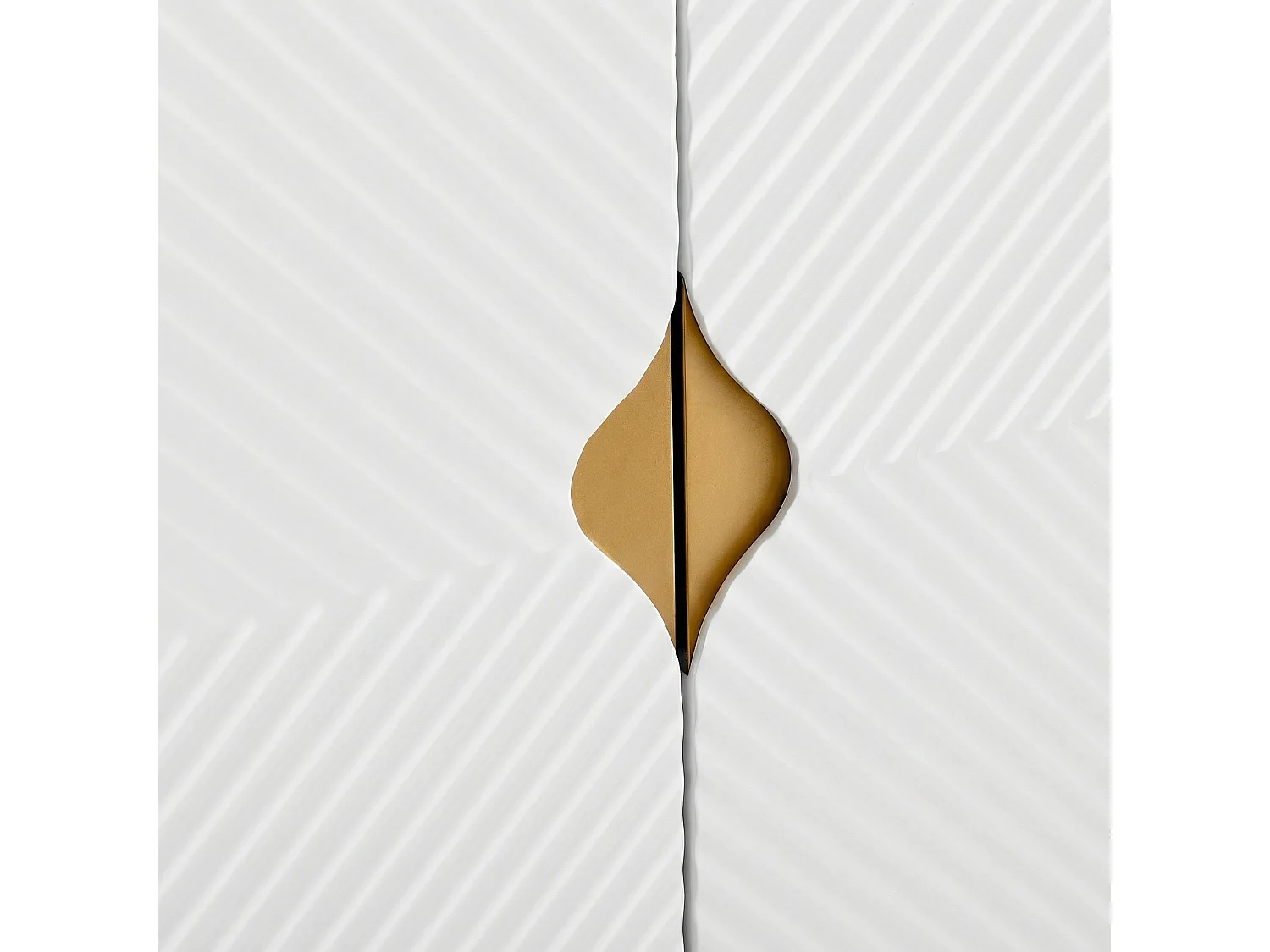 Buffet à texture en relief avec 4 portes , blanc 160 x 40 x 82 cm