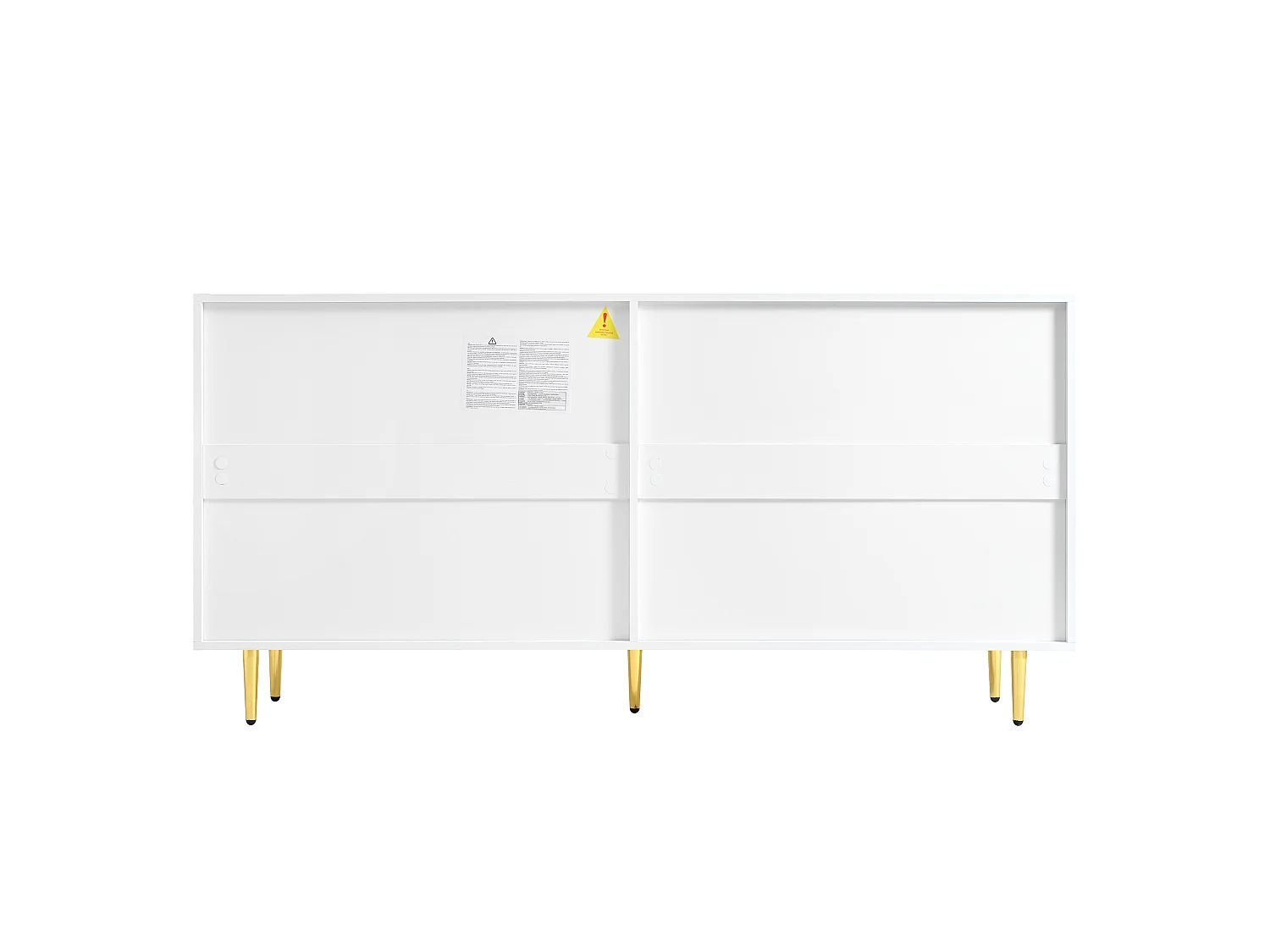 Woonkamerdressoir met 4 deuren 160×40×80 cm - Gouden metalen handgrepen - Wit
