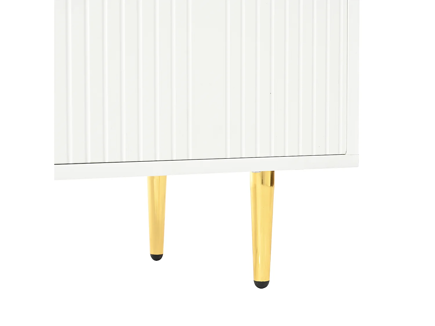 Woonkamerdressoir met 4 deuren 160×40×80 cm - Gouden metalen handgrepen - Wit