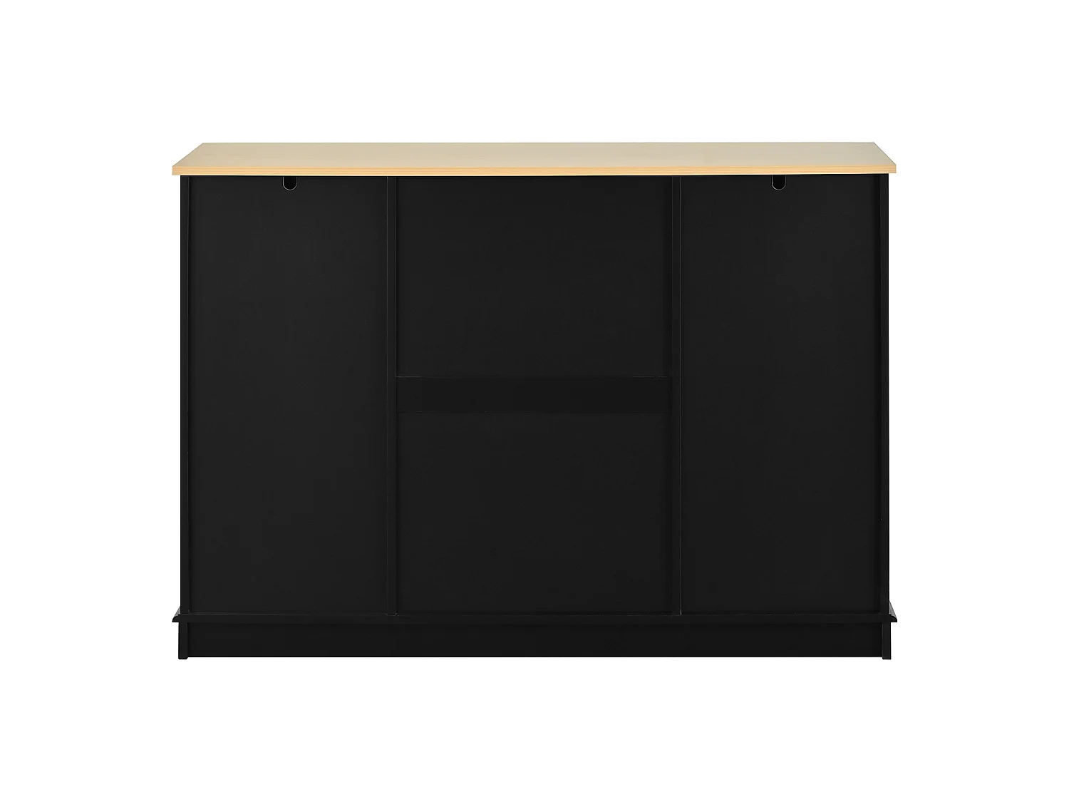 Dressoir met 3 lades en koelkastdeuren, zwart