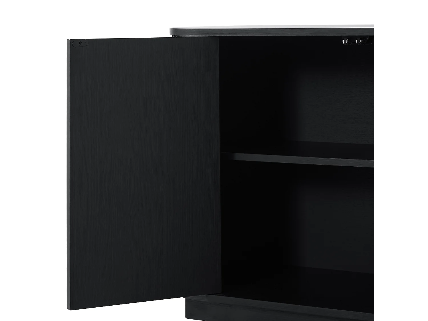 Buffet à motif ondulé avec 4 portes pour cuisine, chambre et entrée - Noir
