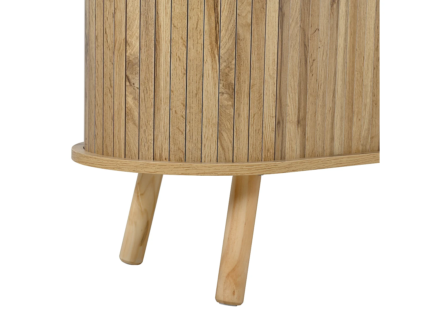 Buffet avec motif rainuré, 2 portes coulissantes et 3 tiroirs - Naturel clair 150x36.5x75 cm